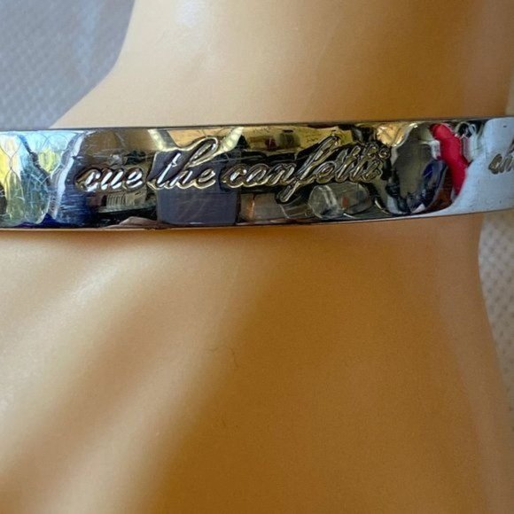 kate spade "Happily Ever After" Silver Plated Bangle Bracelet - Picture 6 of 13